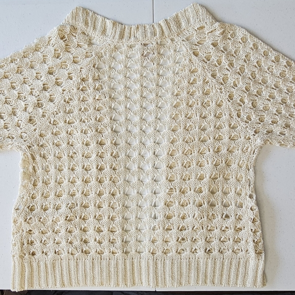 Monroe & Main Cream Cardigan Sweater Open-Knit Design - Picture 3 of 8
